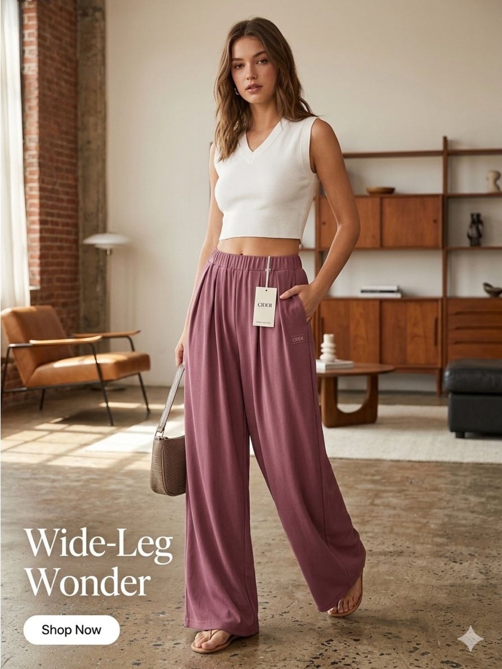 Cider Wide Leg Pull on Pants pocket’s